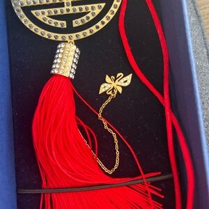 Swarovski Red and Gold Tassel